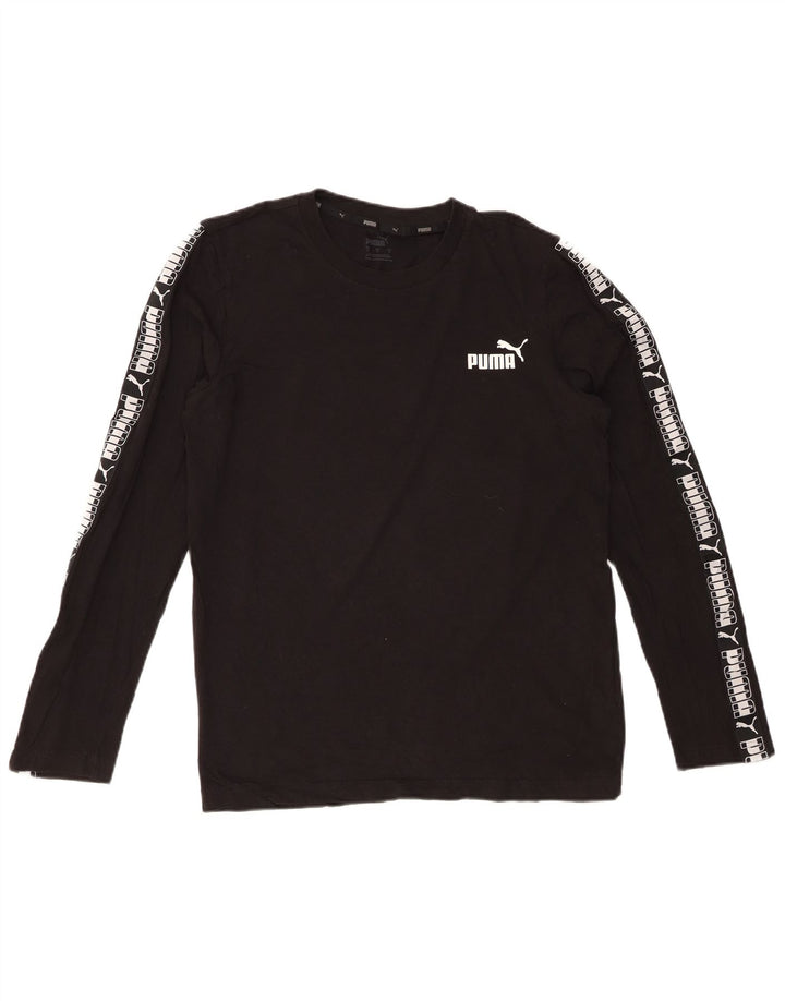 PUMA Haut graphique à manches longues pour hommes, petit coton noir