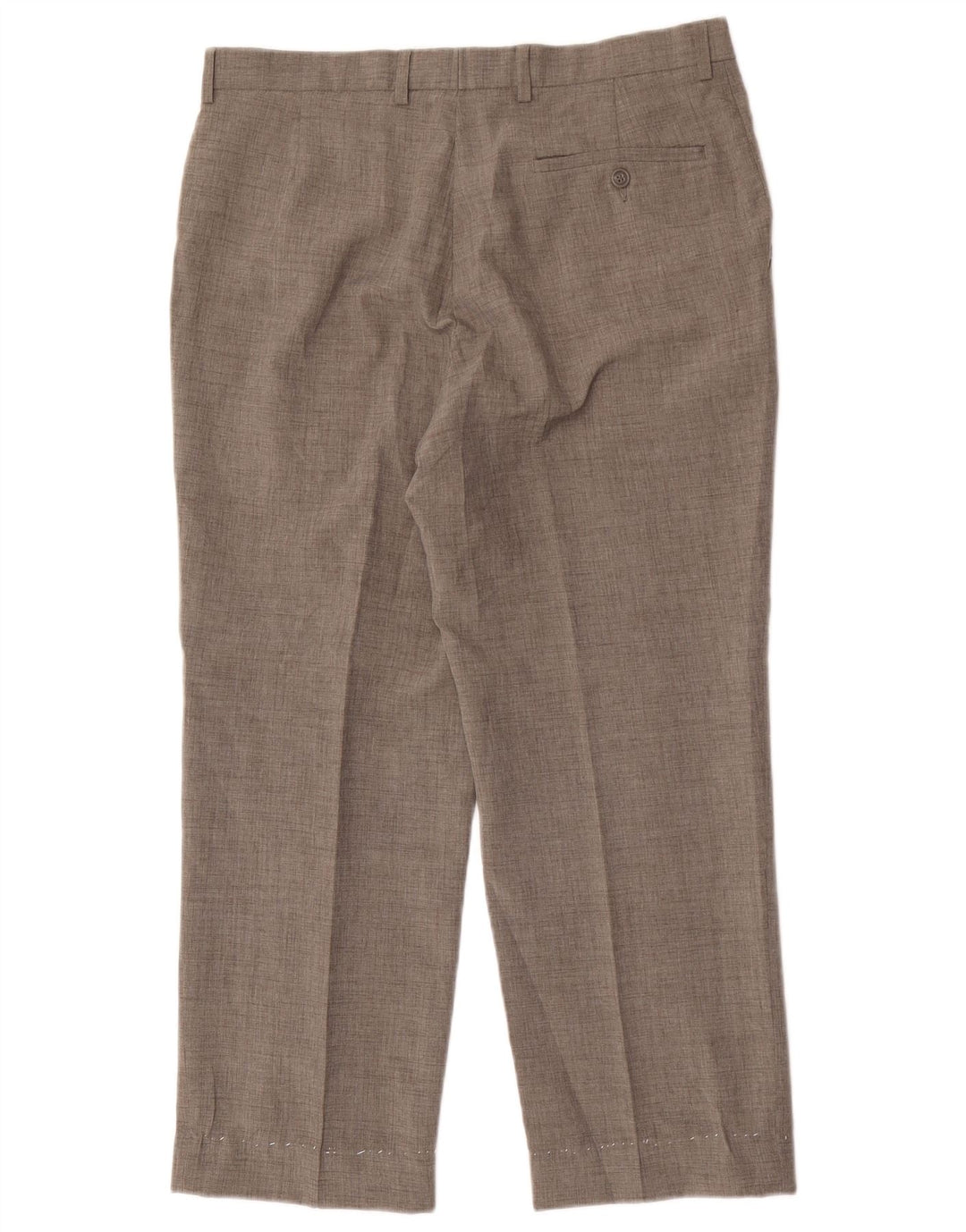 Marks & Spencer Pantalon de Costume Droit Homme W34 L27 Gris Polyester