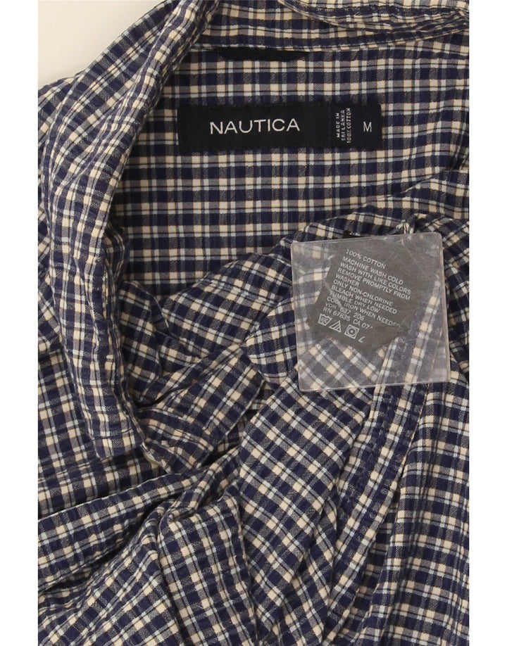Nautica Chemise à manches courtes pour homme en coton vichy bleu marine moyen