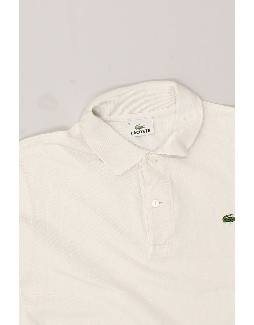 LACOSTE Polo Homme Taille 3 Petit Coton Blanc
