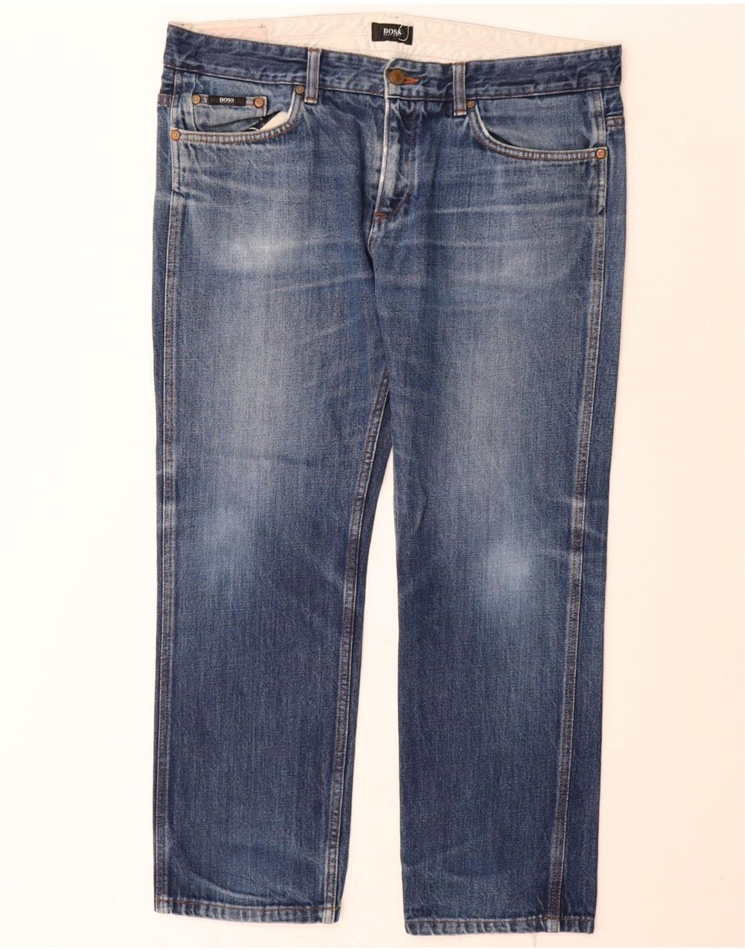 Hugo Boss Jean droit W36 L28 bleu coton pour homme