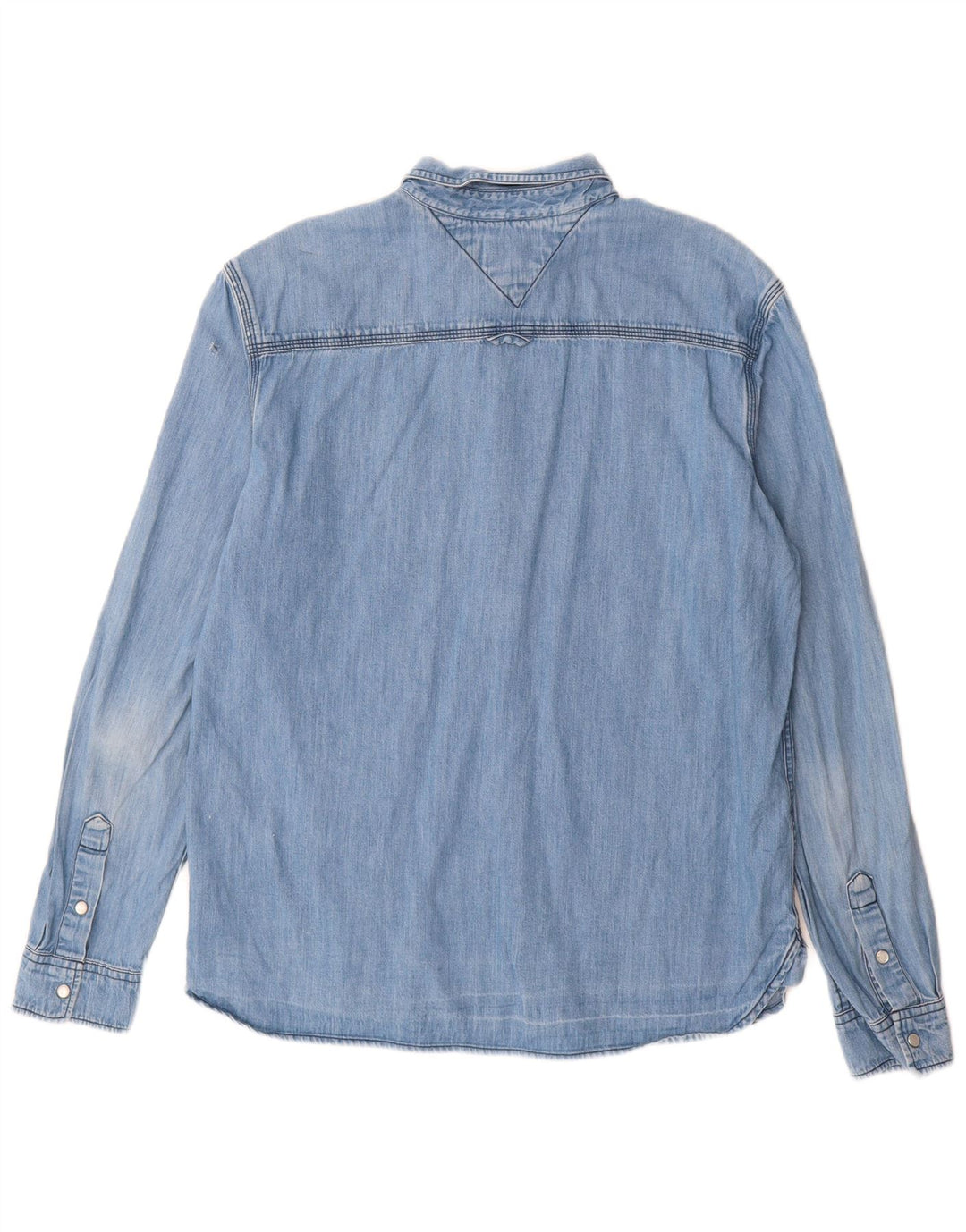 Tommy Hilfiger Chemise en jean pour homme Large Bleu Coton