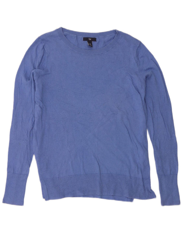 Gap Pull surdimensionné à col bateau pour femme UK 10 Petit Bleu Coton