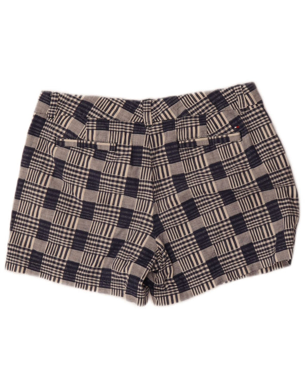 Tommy Hilfiger Short chino pour femme US 10 Large W32 Bleu marine à carreaux en coton