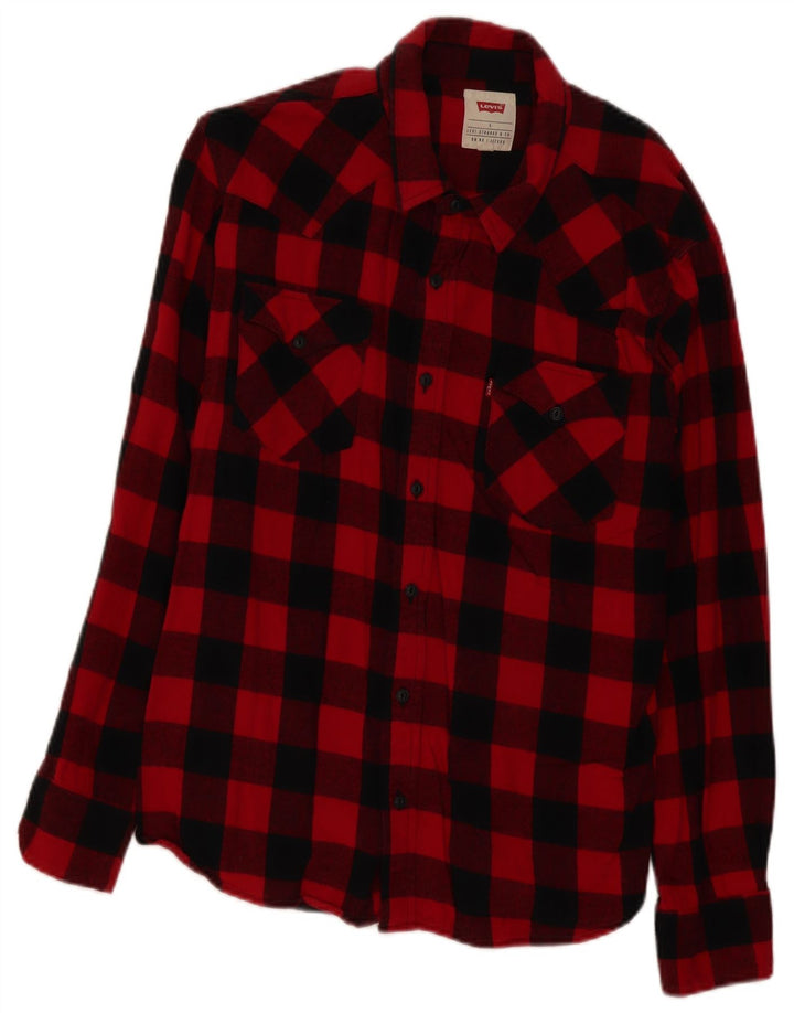 Levi's Chemise Flannel Homme Rouge à Carreaux Large Coton
