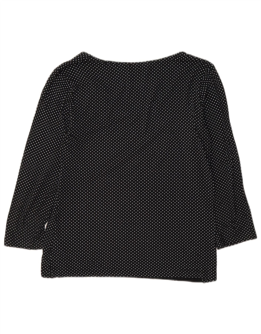 Hobbs Haut Femme Manches 3/4 UK 10 Petit Viscose À Pois Noir