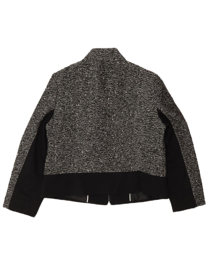 Marks & Spencer Veste Bomber Femme UK 14 Large Gris Moucheté Polyester