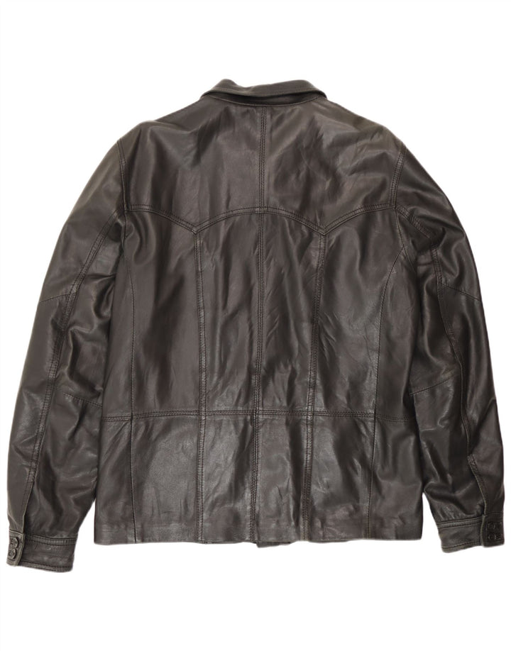 Zen Veste En Cuir Homme IT 52 Grand Cuir Noir