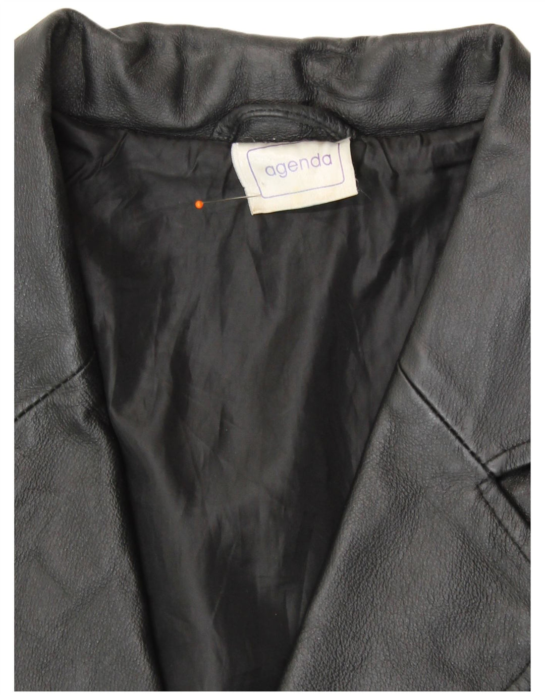 Agenda Veste blazer en cuir à 3 boutons pour femme UK 24 4XL Cuir noir