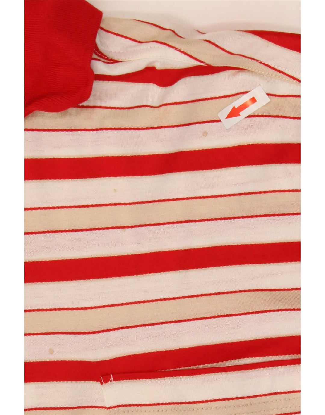 Amerigo Vespucci Polo Homme Coton Rayé Rouge Moyen