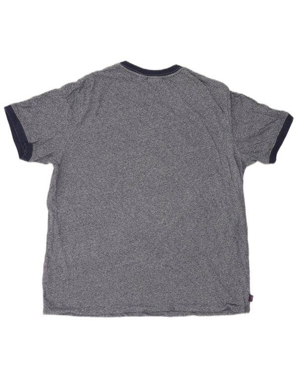 Superdry T-Shirt Homme Top 2XL Bleu Marine Moucheté Coton