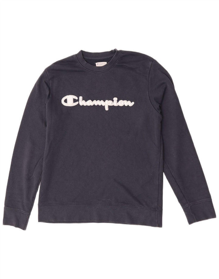 Champion Sweat-Shirt Graphique Homme Bleu Marine Moyen Coton