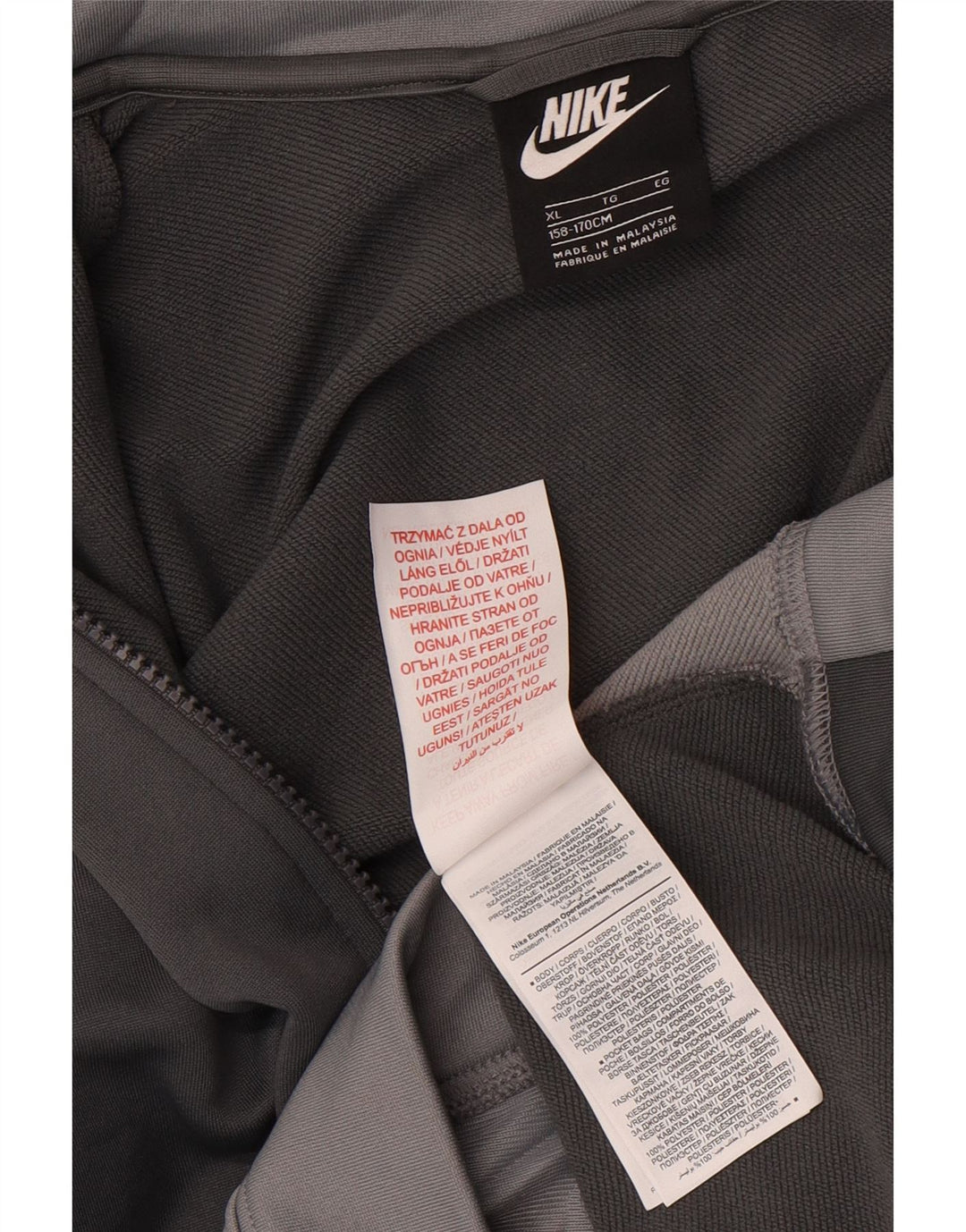 Veste de survêtement Nike pour garçon 13-14 ans XL Gris Colorblock Polyester
