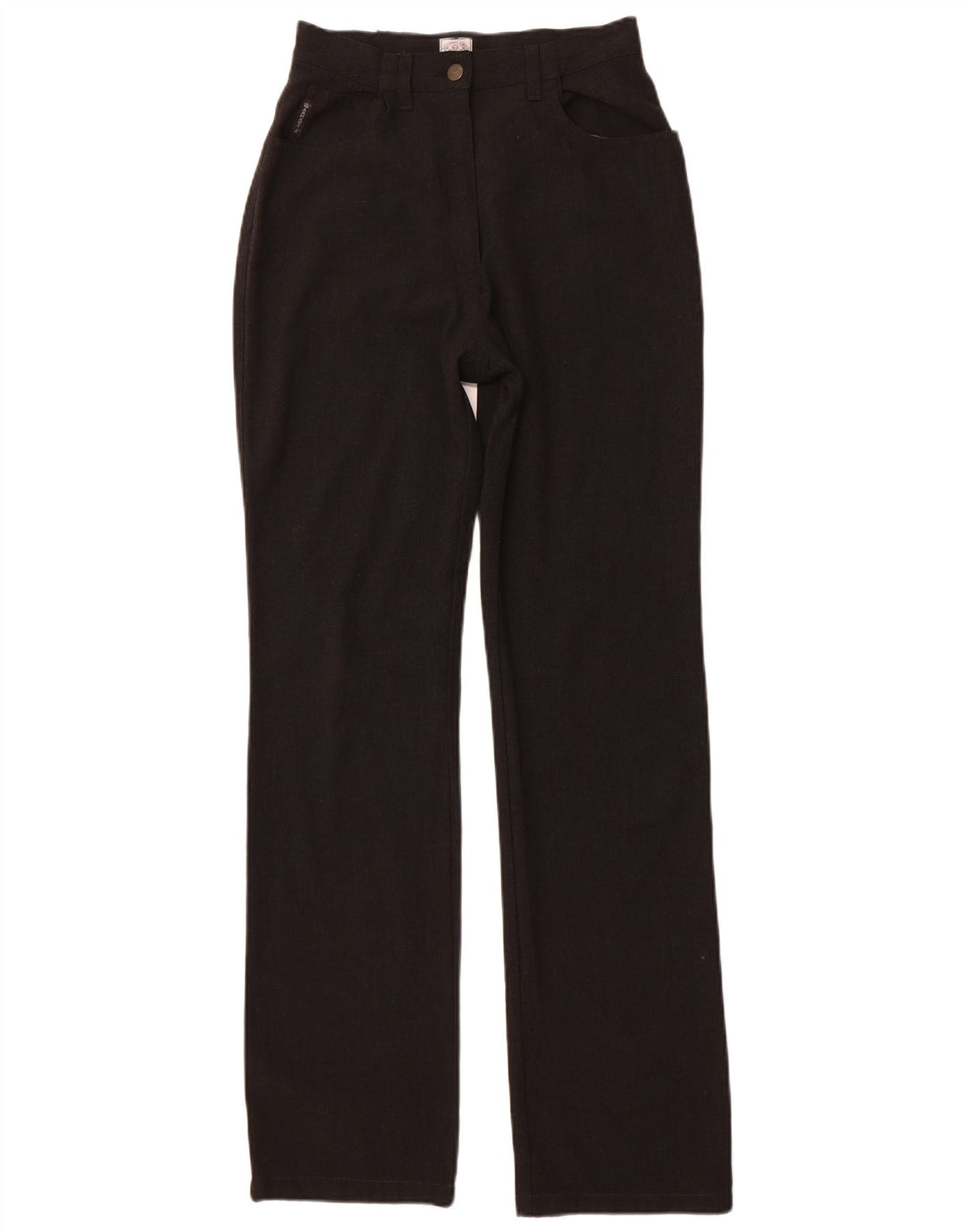 ARMANI Pantalon décontracté droit taille haute pour femme W30 L32 Noir Polyester