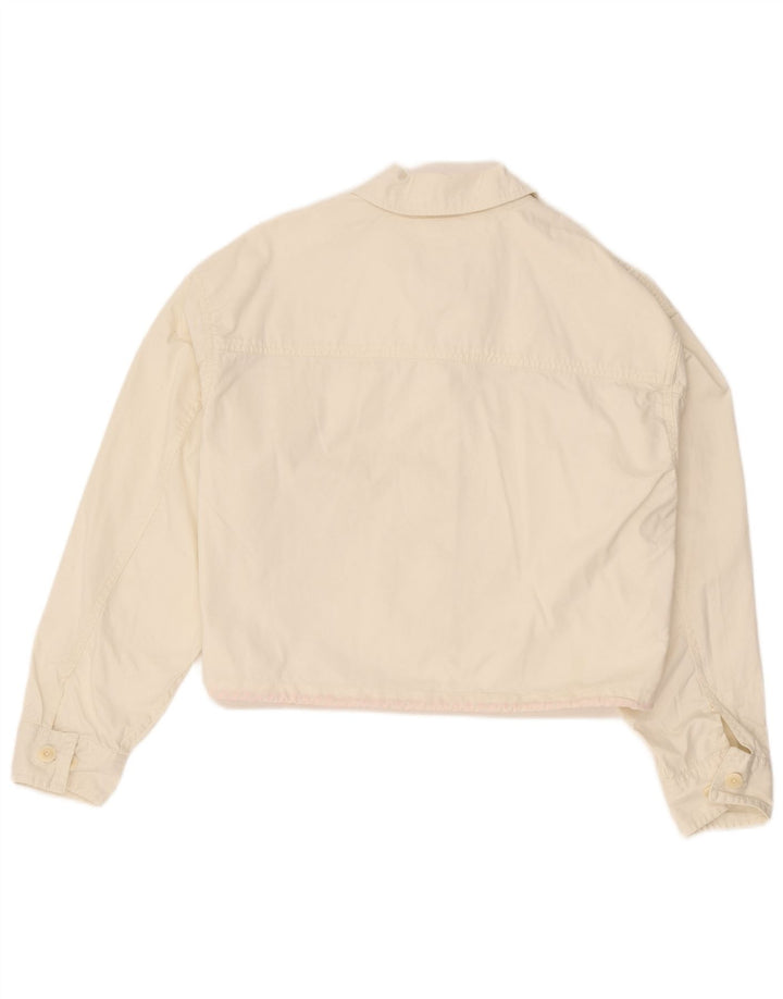 Converse Veste Bomber Femme UK 44 Medium Blanc Cassé Coton