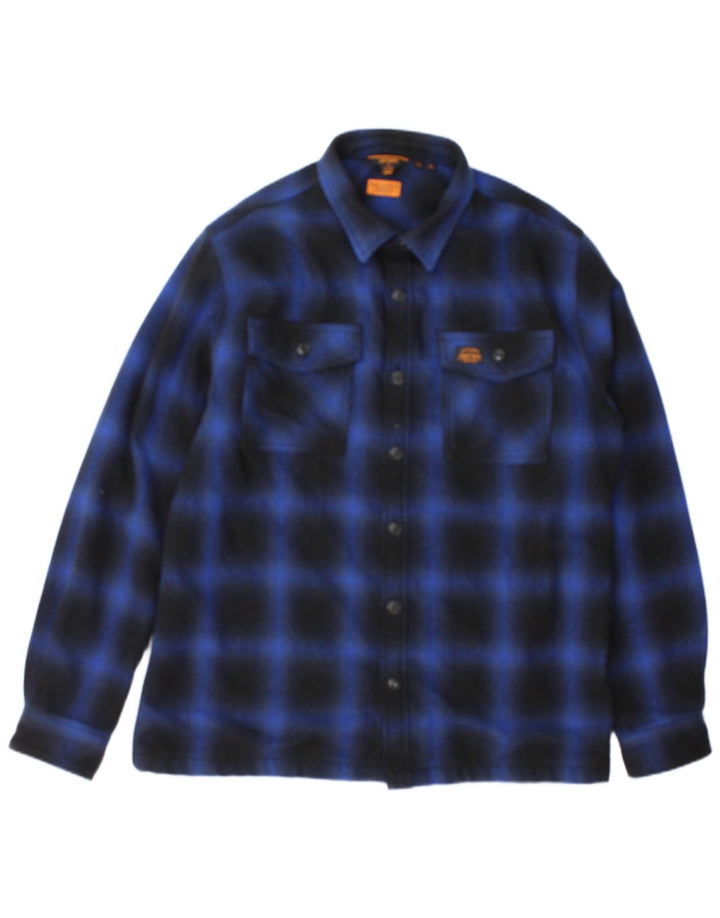 Superdry Chemise Lumberjack Flannel XL Bleu Marine à Carreaux Polyester Homme