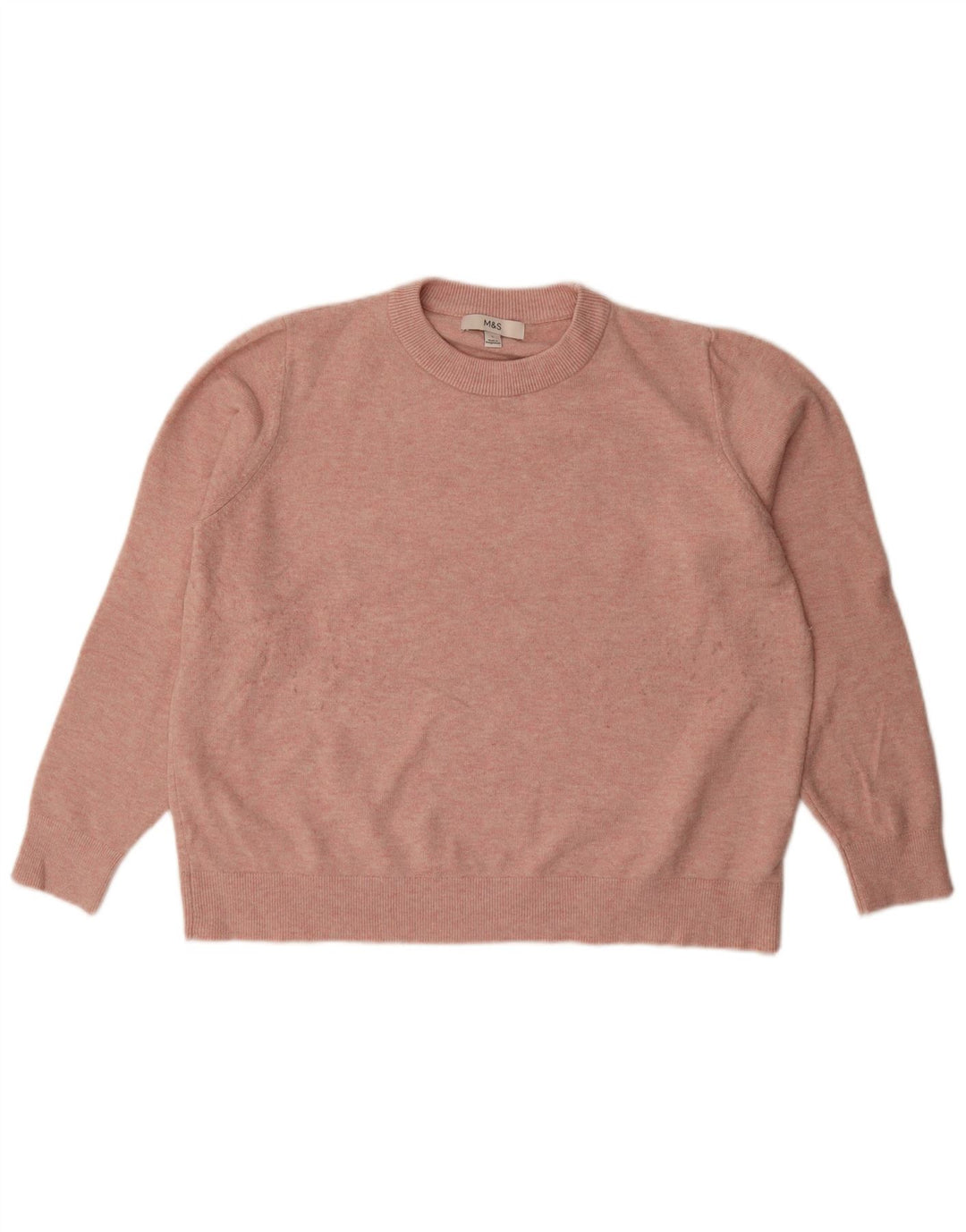 Marks & Spencer Pull surdimensionné à col rond pour femme UK 16 Large Rose