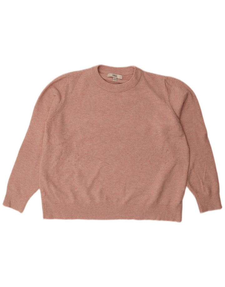 Marks & Spencer Pull surdimensionné à col rond pour femme UK 16 Large Rose