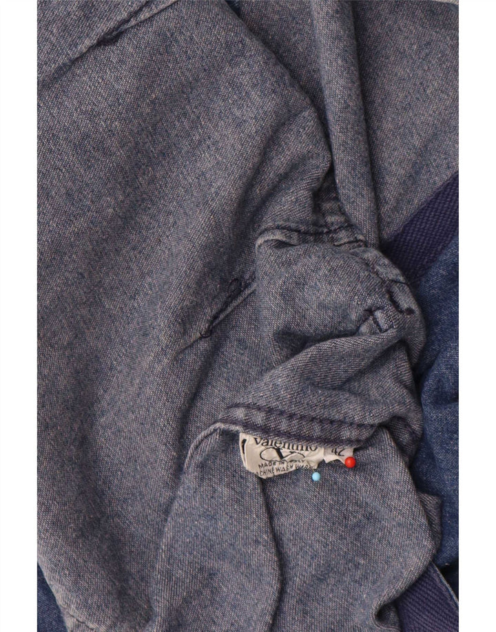 Valentino Veste blazer en jean coupe ample à 2 boutons pour femme IT 42 Bleu moyen
