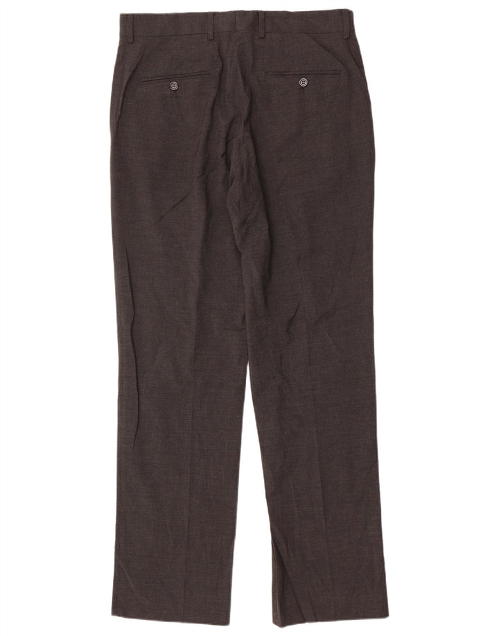 Zara Pantalon de costume droit pour homme EU 42 Large W32 L33 Gris Polyester