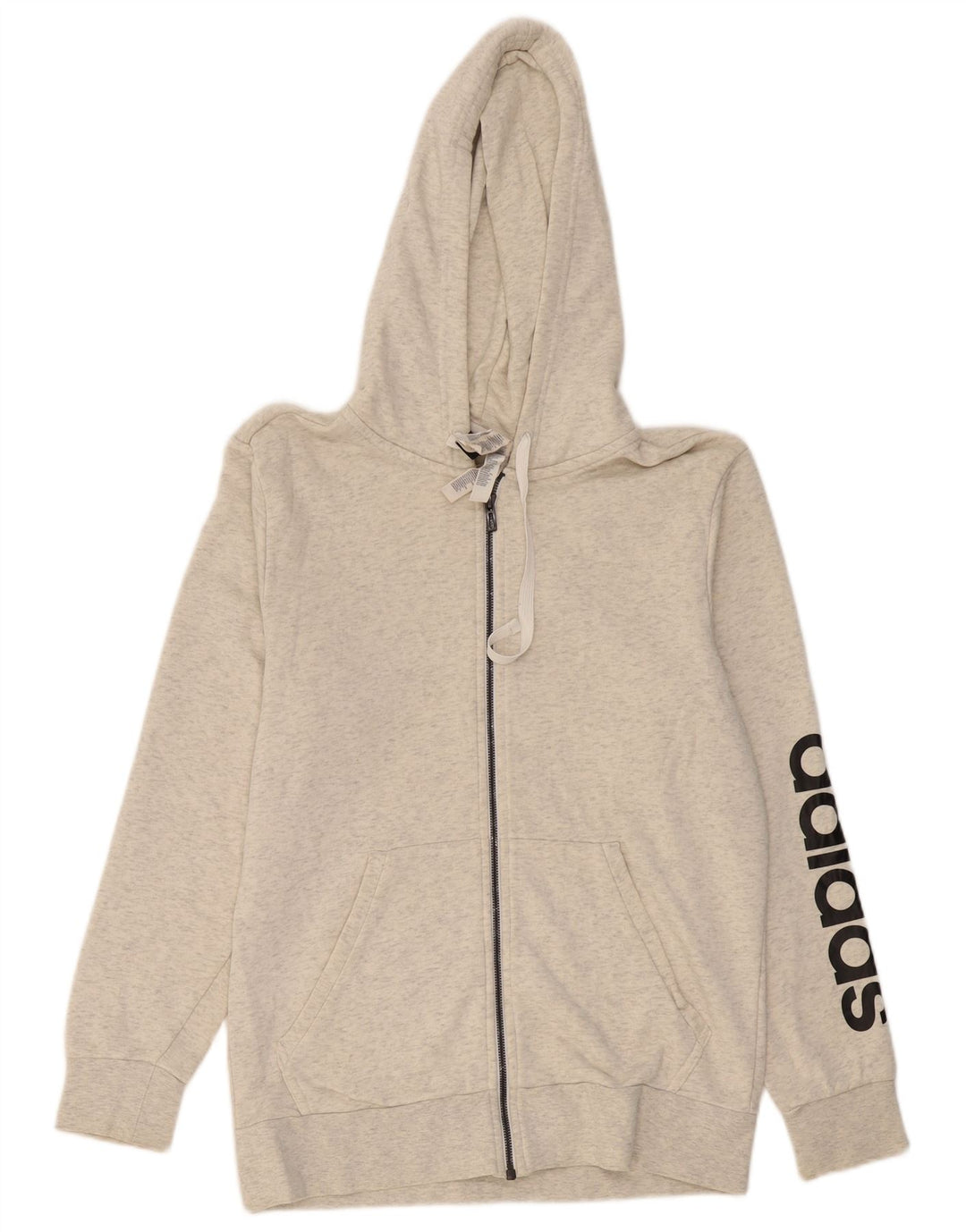ADIDAS Pull à capuche zippé graphique pour homme en coton gris moyen