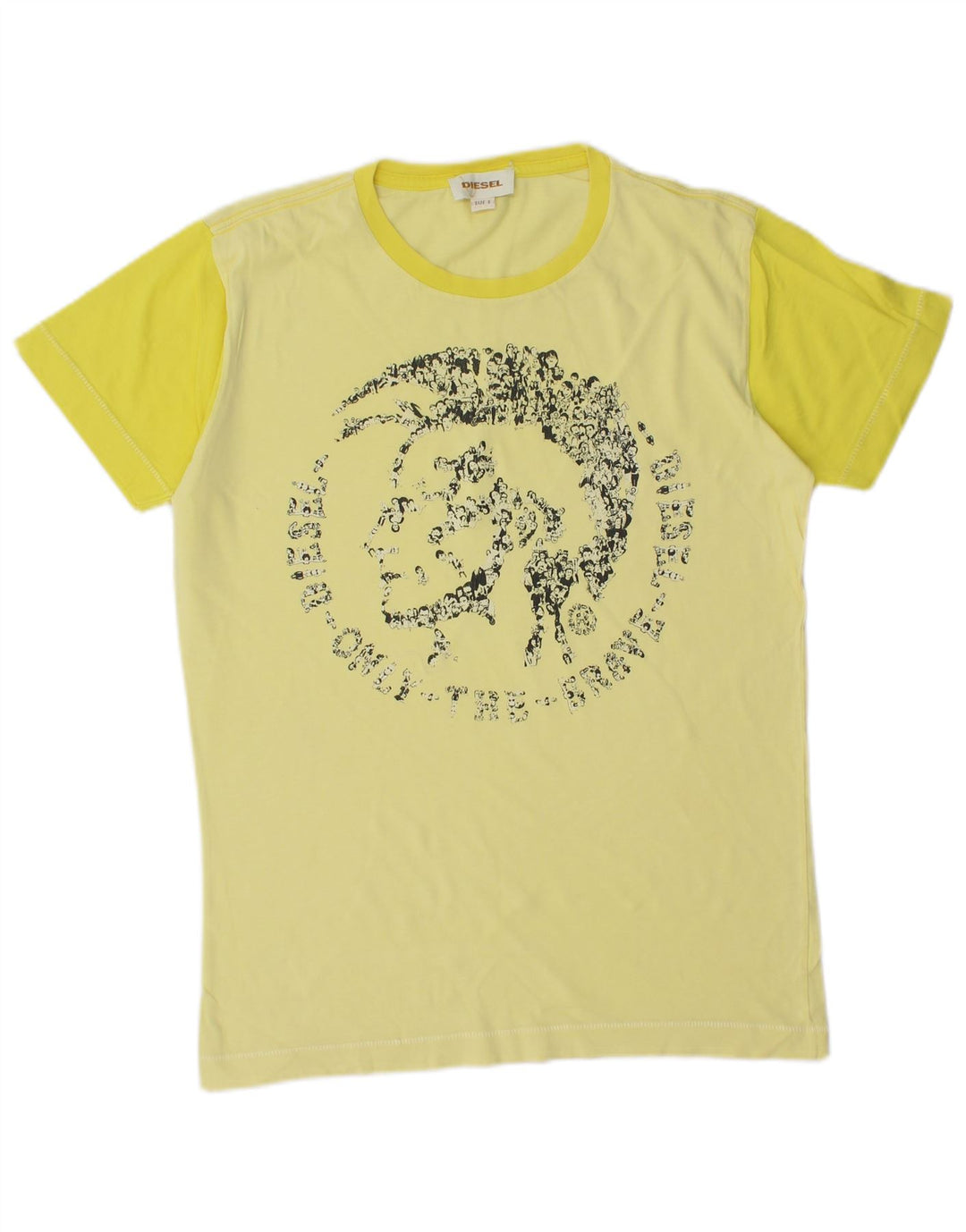 DIESEL T-Shirt Graphique Homme Petit Jaune Colourblock