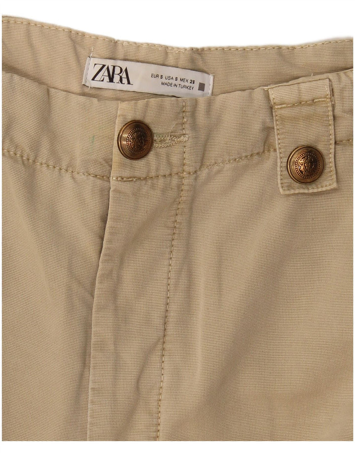 Zara Pantalon Cargo Droit Femme Petit W27 L30 Beige