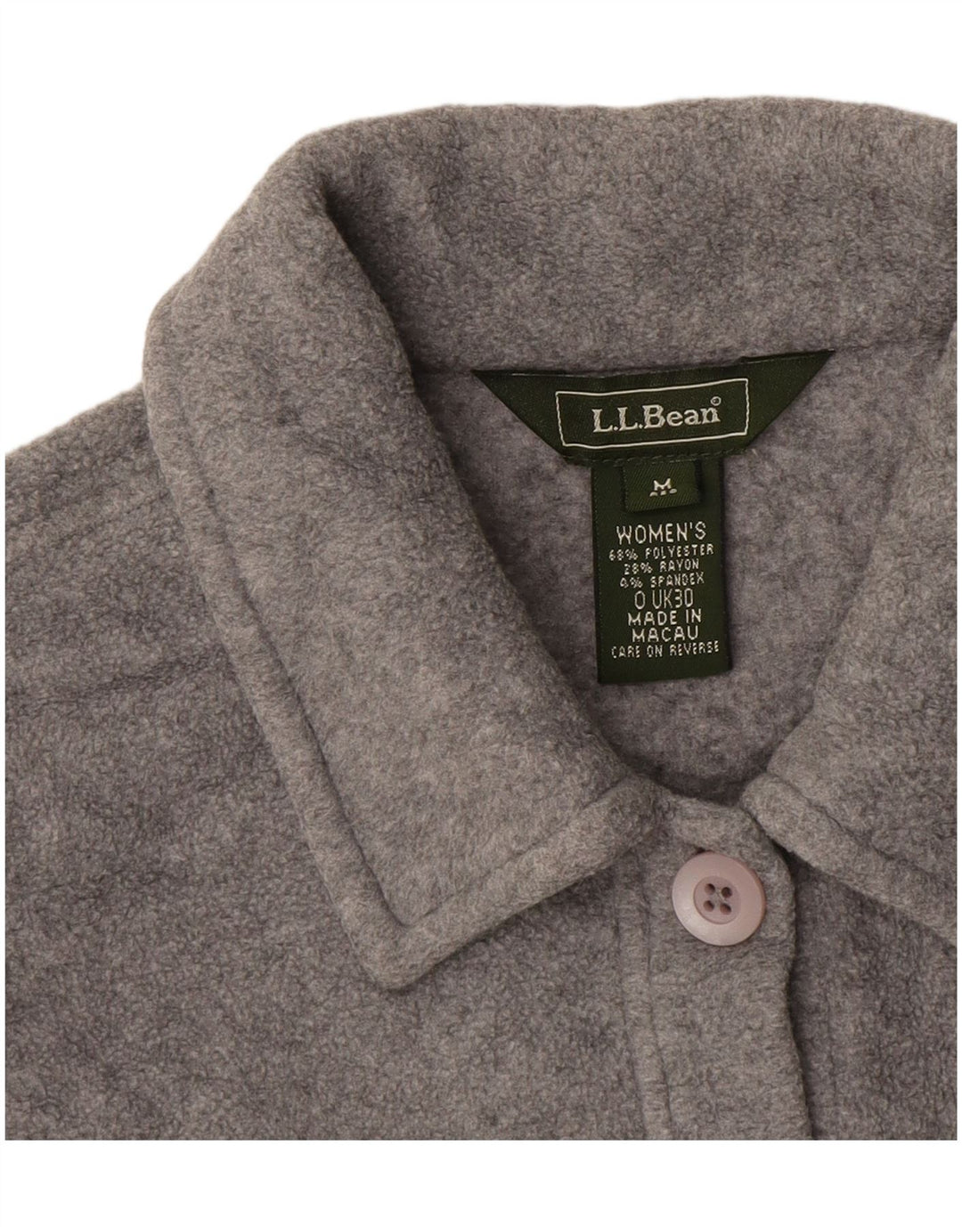 L.L.Bean Veste Polaire Femme UK 14 Gris Moyen Polyester
