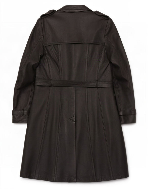 Trench-coat en cuir vintage pour homme IT 46 Petit Noir