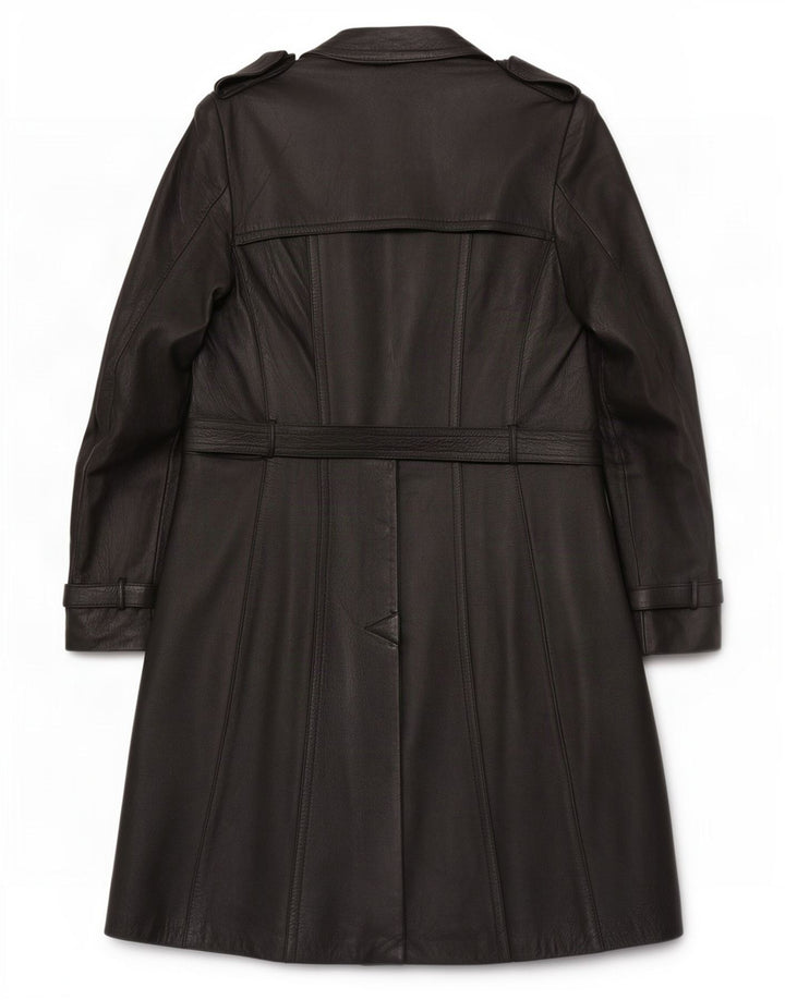 Trench-coat en cuir vintage pour homme IT 46 Petit Noir