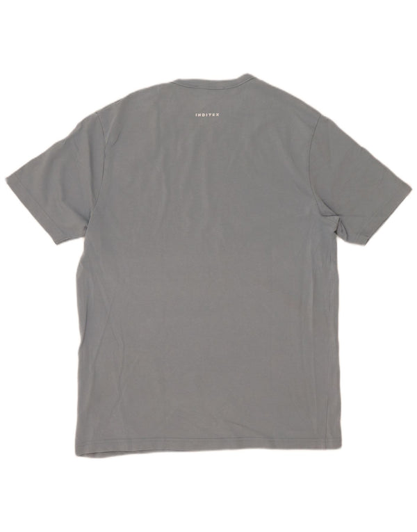 Zara T-Shirt Homme Haut Large Bleu