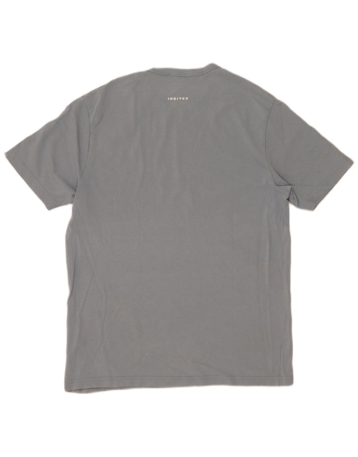 Zara T-Shirt Homme Haut Large Bleu