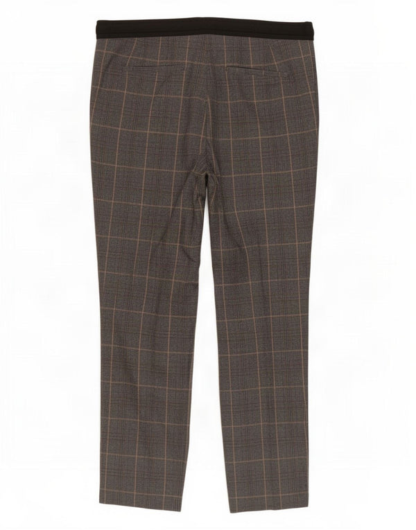 Pantalon Chino Slim Femme Zara Large W30 L28 Gris Plaid Polyester