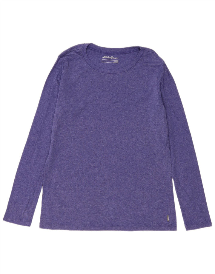 EDDIE BAUER Haut Femme Manches Longues UK 18 XL Violet Coton