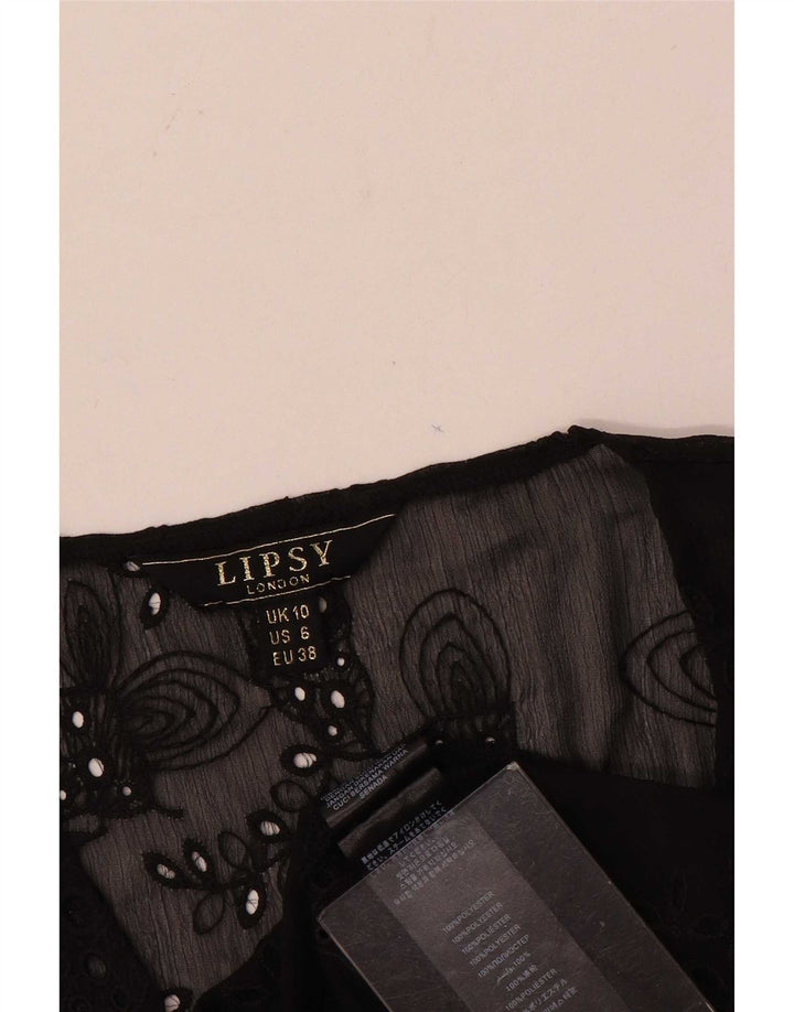 Lipsy Femme Chemisier UK 10 Small Noir Floral Polyester