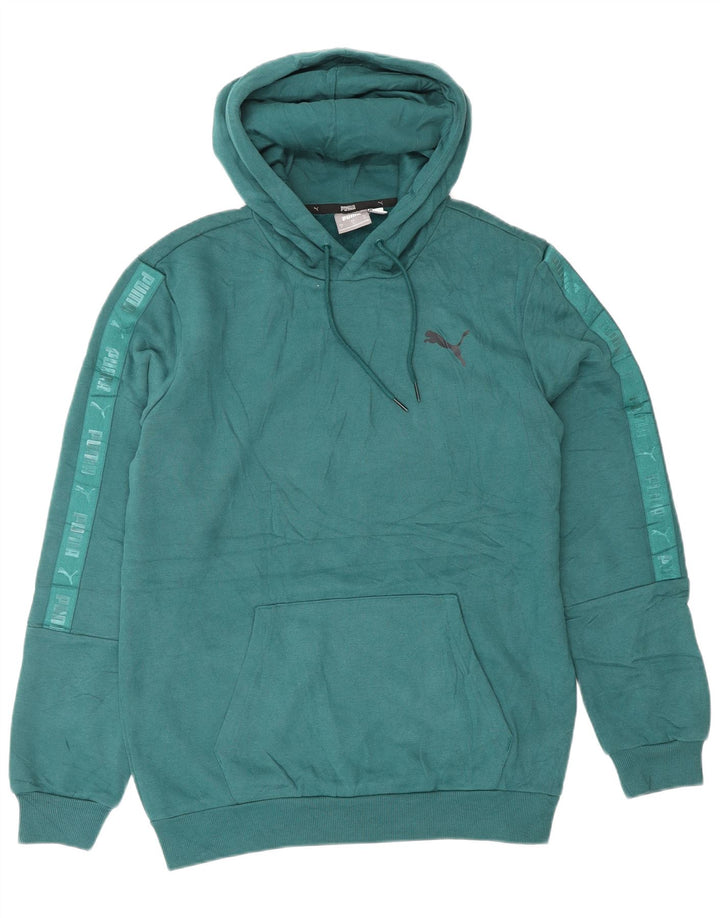 PUMA Pull à capuche graphique pour homme en coton vert petit