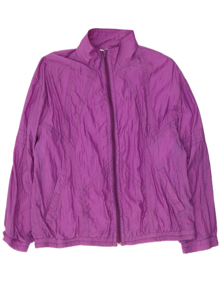vintage Mens Survêtement Top Veste Grand Violet Polyamide