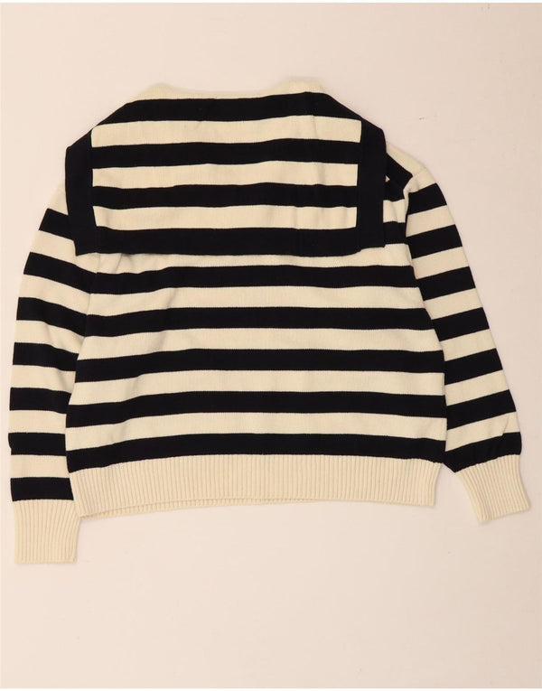 Zara Pull surdimensionné à col roulé pour femme UK 10 Petit rayé noir