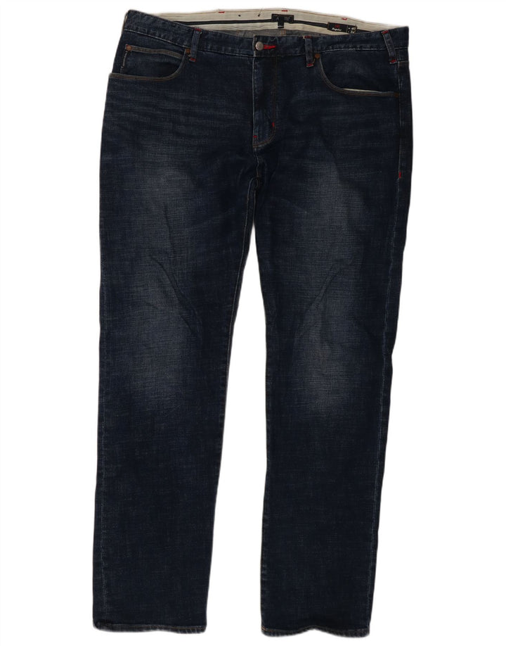 Armani Homme Jean Droit Regular W40 L34 Bleu Marine Coton