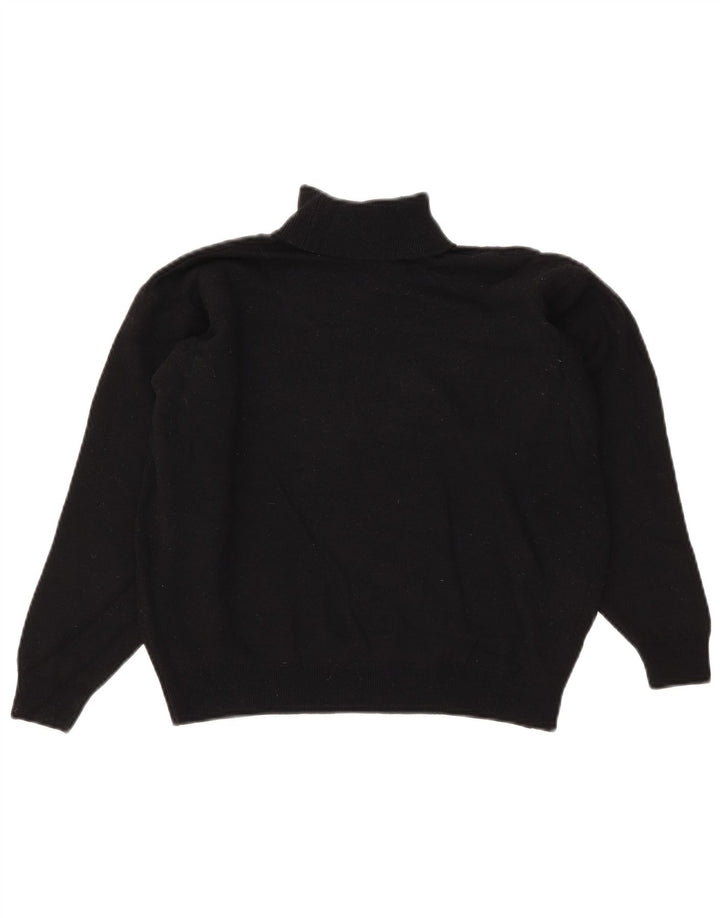 Marks & Spencer Pull court à col roulé pour femme UK 14 Grande laine noire