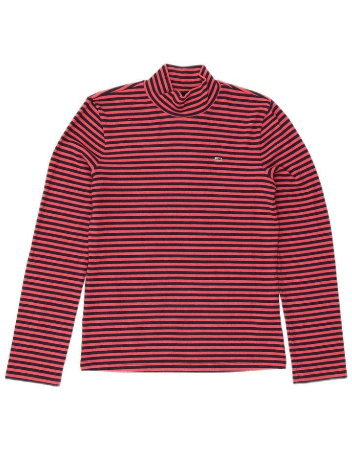 Tommy Hilfiger Haut à manches longues pour femme UK 44 Polyester à fines rayures rose moyen