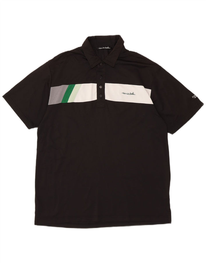 TRAVIS MATHEW Polo graphique pour homme XL en polyester color block noir