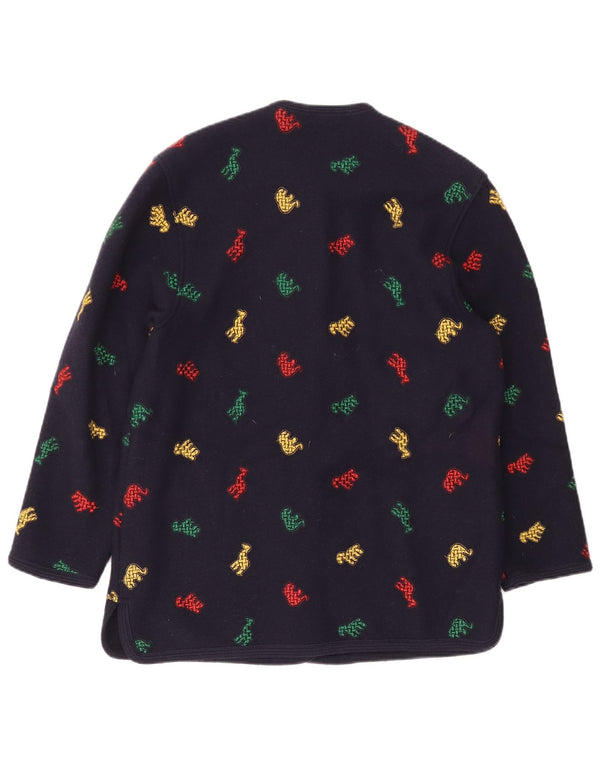 Geiger Veste blazer à 6 boutons pour femme EU 40 Bleu marine moyen Imprimé animal