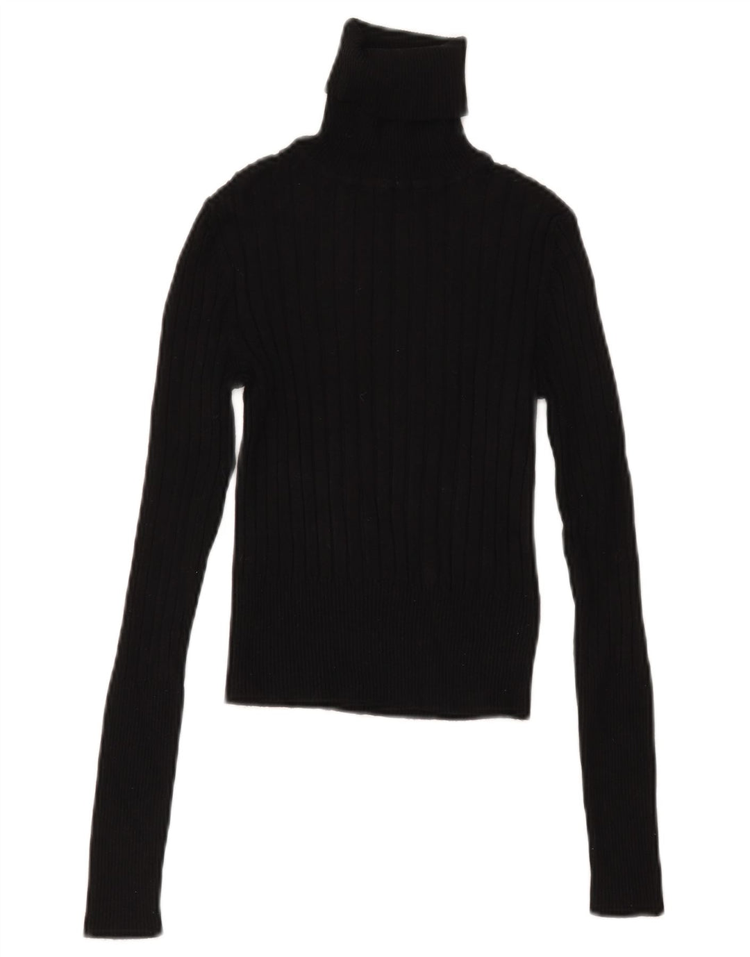 Zara Pull court à col roulé pour femme UK 12 Noir moyen