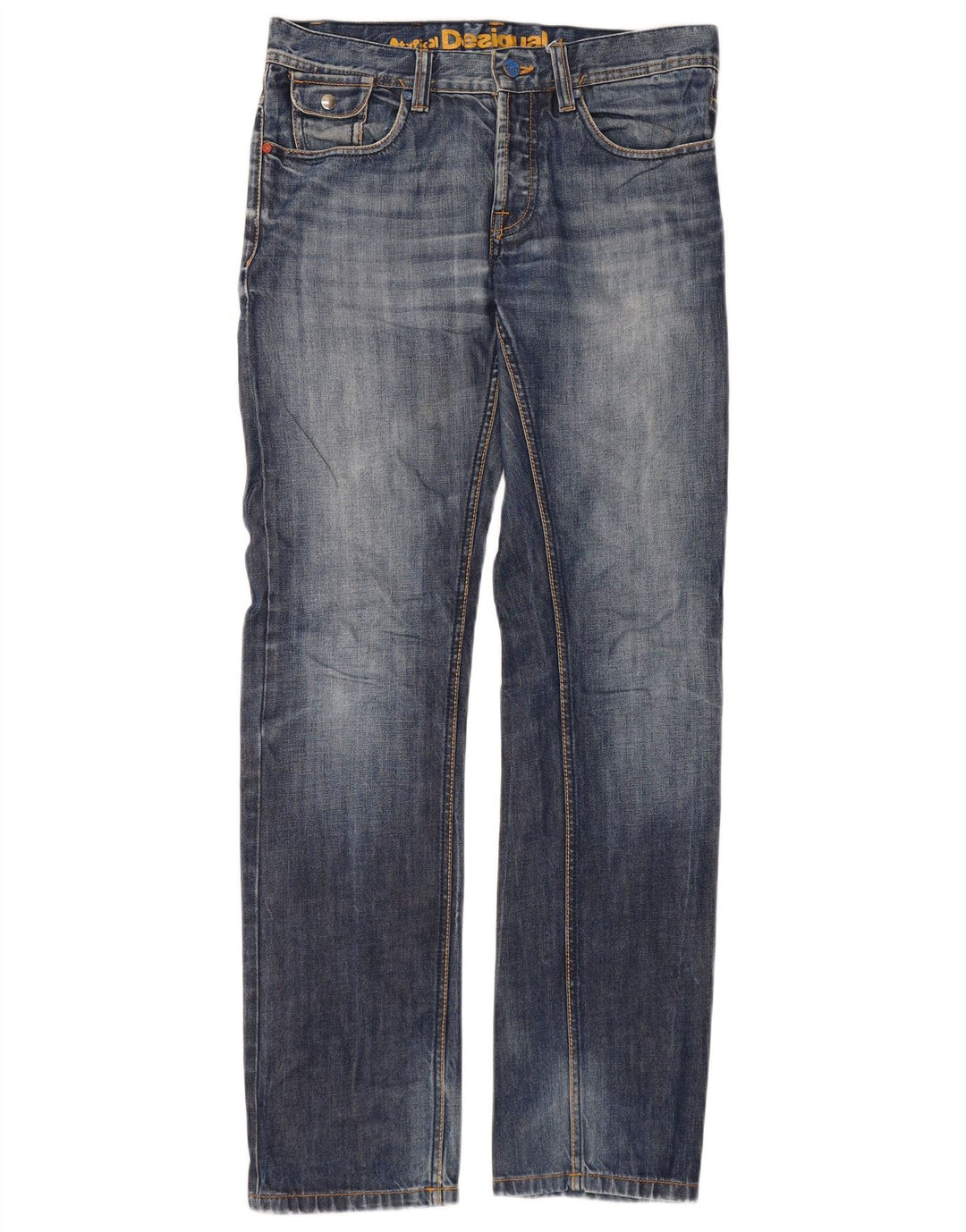 Desigual Jean droit W30 L33 bleu coton homme