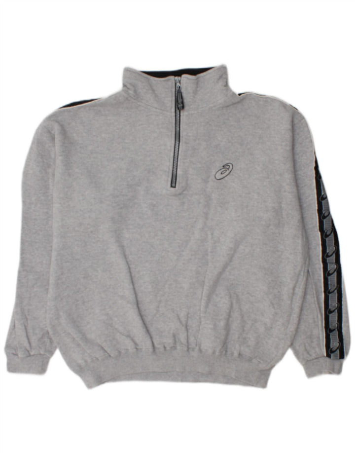 Asics Sweat-Shirt Loose Fit Graphic Homme Gris Moyen Colorblock