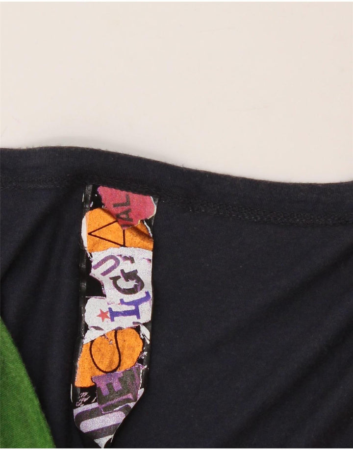 DESIGUAL Haut graphique à motif abstrait pour femme à manches longues UK 10 Petit Rouge