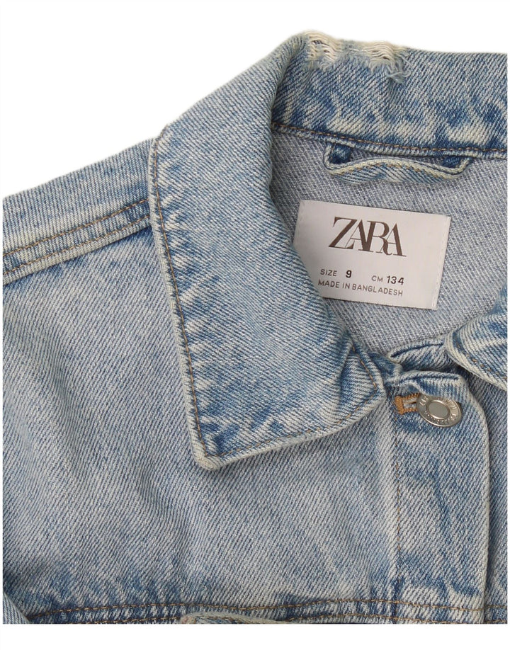 Veste en jean graphique Zara fille 8-9 ans bleu