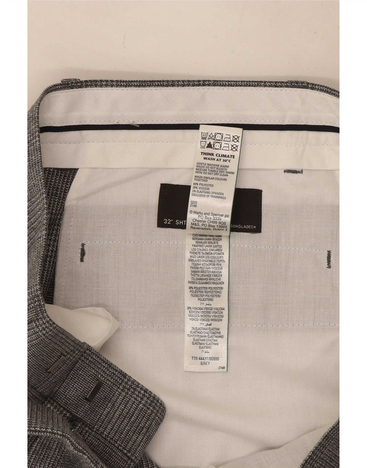 Marks & Spencer Pantalon de costume classique pour homme W32 L29 Gris pied-de-poule