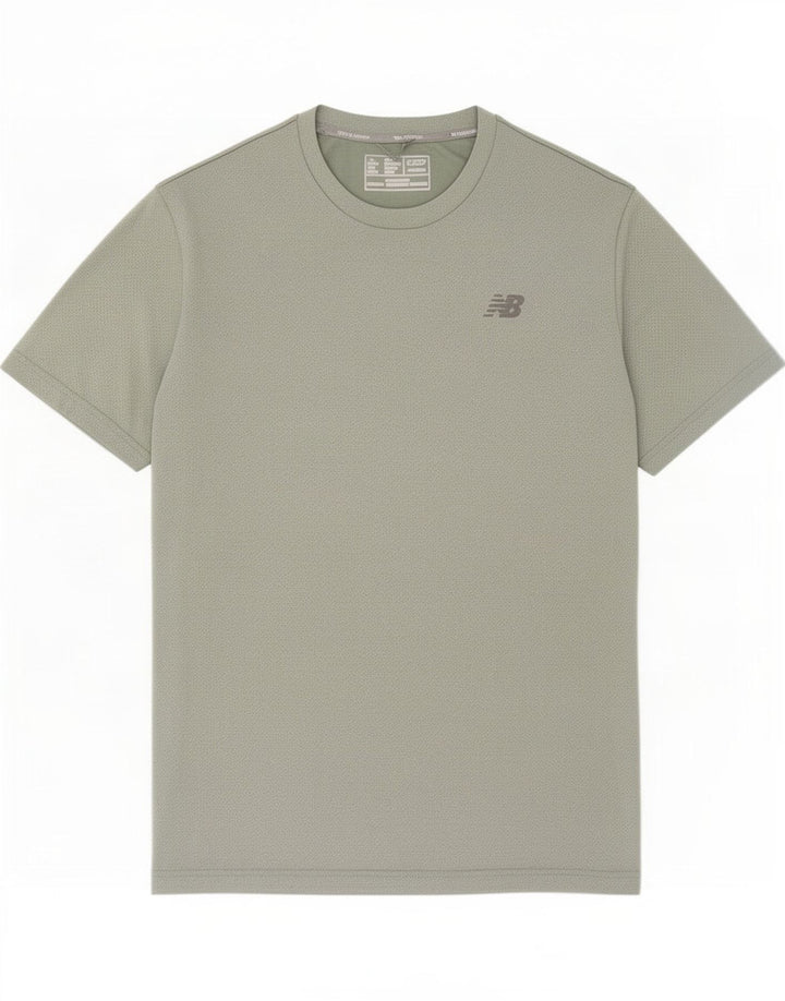 New Balance T-Shirt Homme Vert Moyen Polyester